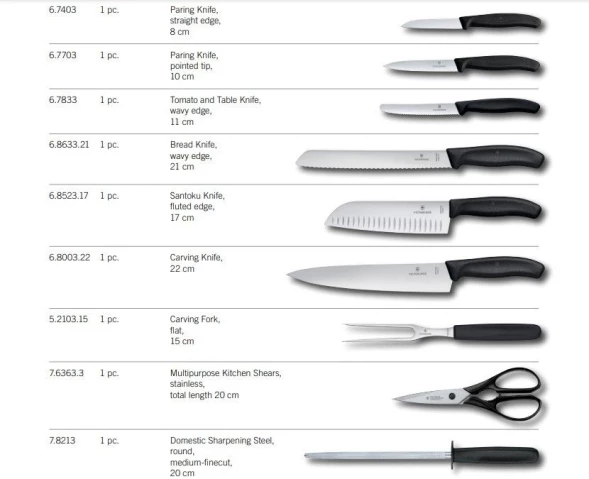 Набор ножей кухон. Victorinox Swiss Classic 6.7193.9 компл.:8предм. ножницы дерево/черный