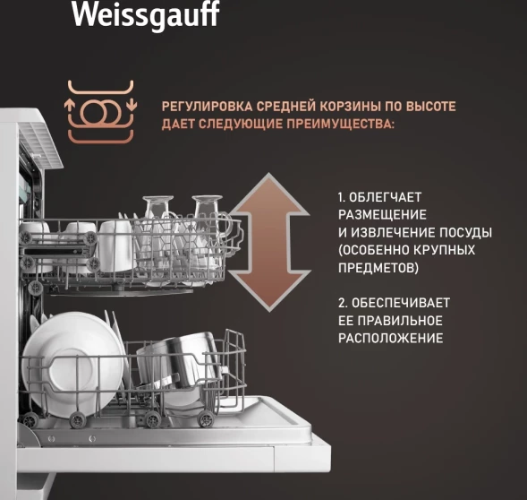 Посудомоечная машина Weissgauff DW 4535 белый (узкая)