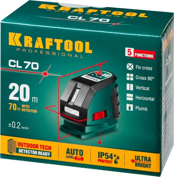 Нивелир лазерн. Kraftool 34660-4 цв.луч. красный 2луч.