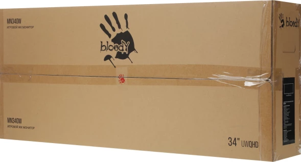 Монитор Bloody 34&amp;quot; MN340W черный VA LED 1ms 21:9 HDMI M/M матовая HAS Piv 300cd 178гр/178гр 3440x1440 180Hz FreeSync DP UW USB 5.7кг