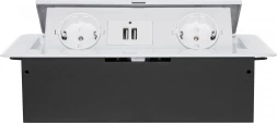 Розетка Cactus CS-SOCKET-EU/USBA-WH для столешницы 26.5x11.8x6.5см белый