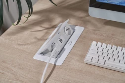 Розетка Cactus CS-SOCKET-EU/USBA-WH для столешницы 26.5x11.8x6.5см белый