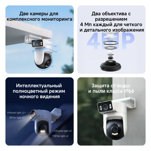 Камера видеонаблюдения IP Xiaomi Outdoor Camera CW500 Dual EU Wi-Fi 2.8-2.8мм цв. корп.:белый/черный (BHR9402EU)