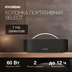 Колонка порт. Hyundai Select H-PS1028 черный 60W 2.0 BT 10м 4400mAh