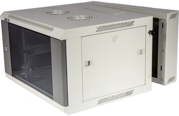 Шкаф коммутационный Lanmaster (TWT-CBW3G-18U-6X6-GY) настенный 18U 600x600мм пер.дв.стекл 2 бок.пан. задн.дв.спл.стал.лист 60кг серый 441мм 902мм IP20