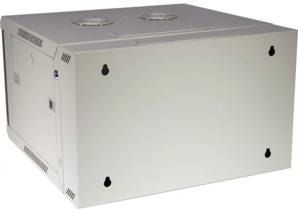 Шкаф коммутационный Lanmaster (TWT-CBW3G-18U-6X6-GY) настенный 18U 600x600мм пер.дв.стекл 2 бок.пан. задн.дв.спл.стал.лист 60кг серый 441мм 902мм IP20