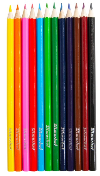 Карандаши цв. Silwerhof Веселые друзья 2.65мм шестигран. дерево ассорти 12цв. коробка/европод.