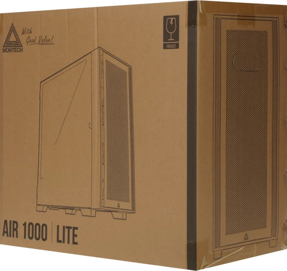 Корпус Montech Air 1000 Lite черный без БП ATX 1x120mm 3x140mm 1xUSB2.0 2xUSB3.0 audio bott PSU