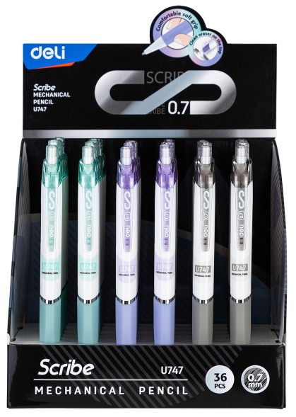 Карандаш мех. Deli EU747 0.7мм пластик
