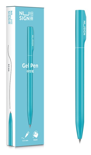 Ручка гелев. Deli Nusign NS552blue голубой черн. черн. линия 0.5мм