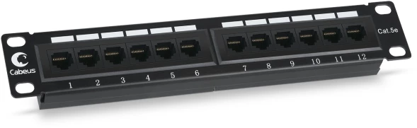 Патч-панель Cabeus PL-12-CAT.5E 10&amp;quot;-DUAL 10&amp;quot; 1U 12xRJ45 кат.5E UTP
