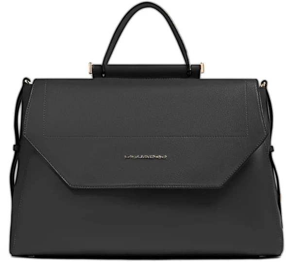Деловая сумка женская Piquadro Circle BD6778W92/N с отделением для ноутбука 14&amp;quot; черная натур.кожа