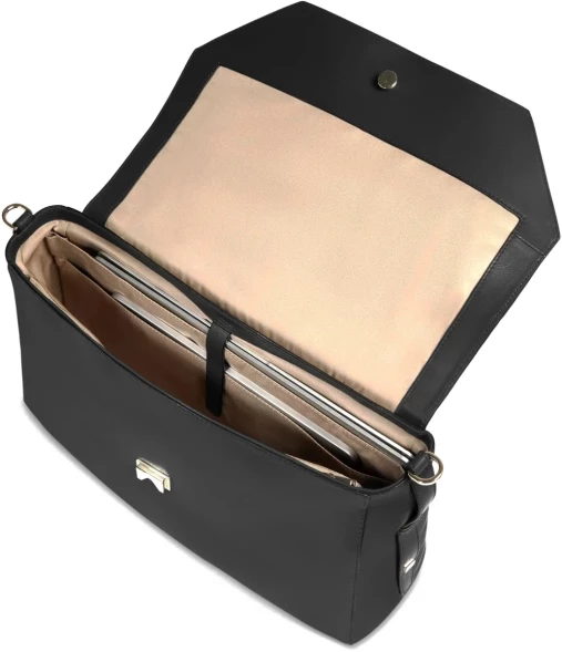 Деловая сумка женская Piquadro Circle BD6778W92/N с отделением для ноутбука 14&amp;quot; черная натур.кожа