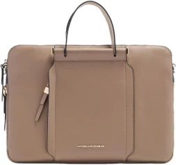 Деловая сумка женская Piquadro Circle CA6698W92/TOBLU с отделением для ноутбука 14&amp;quot; бежевая/голубая натур.кожа