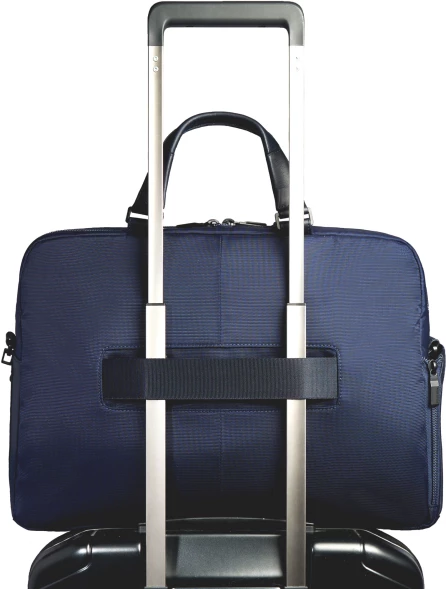 Деловая сумка Piquadro Orion CA6624S136/BLU с отделением для ноутбука 15.6&amp;quot; синяя ткань/натур.кожа
