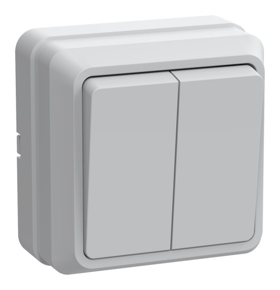 Выключатель IEK Октава откр. 2кл. IP20 белый (EVO20-K01-10-DC)