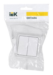 Выключатель IEK Октава откр. 2кл. IP20 белый (EVO20-K01-10-DC)