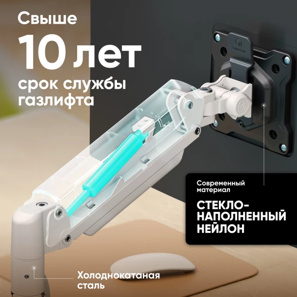 Кронштейн для мониторов Onkron G80 BW черный/белый 13&amp;quot;-32&amp;quot; макс.10кг настольный поворот и наклон верт.перемещ.
