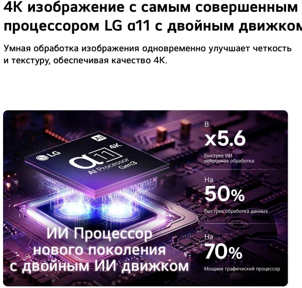 Телевизор OLED LG 55&amp;quot; OLED55G6RLA.ARU атласное серебро 4K Ultra HD 120Hz DVB-T2 DVB-C DVB-S2 USB WiFi Smart TV (RUS)