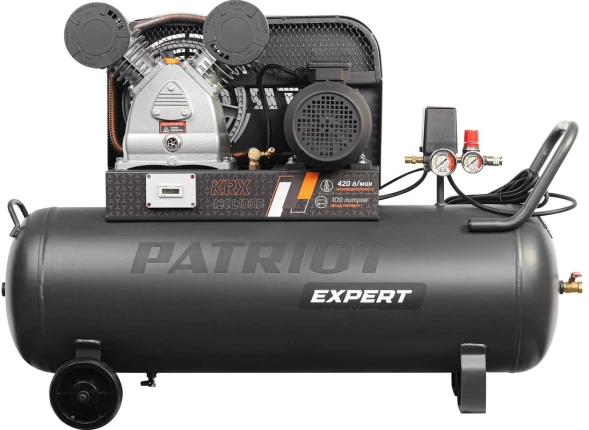 Компрессор поршневой Patriot Профессионал KRX 420 L100 D масляный 420л/мин 100л 2200Вт черный