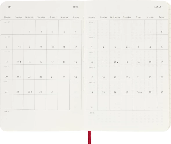 Ежедневник Moleskine CLASSIC SOFT Pocket 90x140мм 400стр. мягкая обложка красный