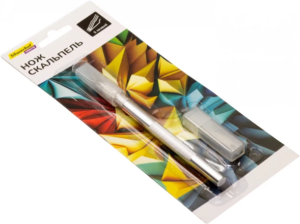 Резак-скальпель Silwerhof Create 5 сменных лезвий металл