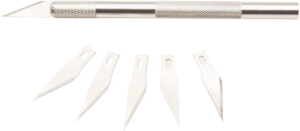 Резак-скальпель Silwerhof Create 5 сменных лезвий металл