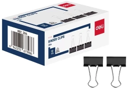 Зажимы Deli EZ64 металл 25мм черный (упак.:12шт) картонная коробка