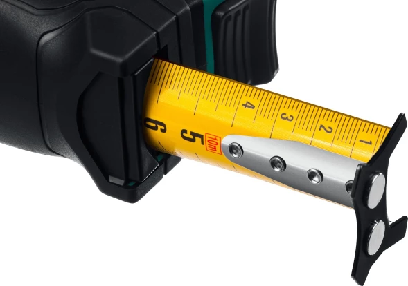 Рулетка геодезическая Kraftool 34127-10 дл.полотна 10м изм.шкала в см зацеп двусторонний магнитный зеленый