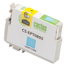 Картридж струйный Cactus CS-EPT0805 T0805 светло-голубой (11.4мл) для Epson Stylus Photo P50/PX650/PX660/PX700/PX700W/PX710/PX710W/PX720/PX720WD/PX800/PX800FW/PX810/PX810FW/PX820/PX820FWD/R265/R285/R360/RX560/RX585/RX685