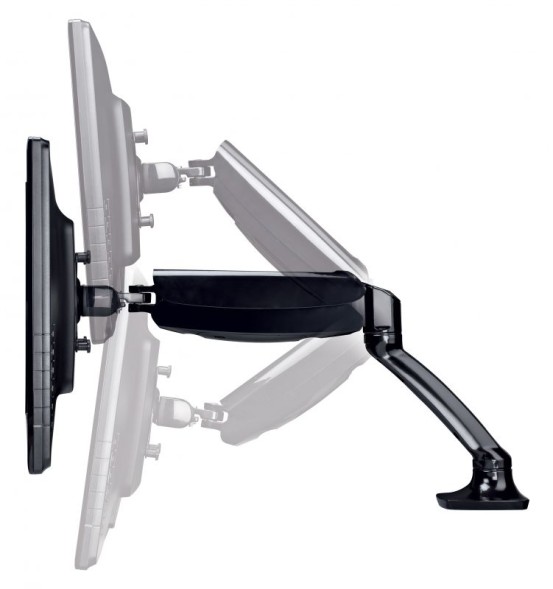 Кронштейн для мониторов ЖК Hama Fullmotion черный-26&amp;quot; макс.5кг крепление к столешнице поворот и наклон