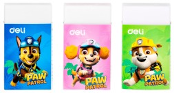 Ластик Deli Paw Patrol EH308 45х25х12мм ПВХ ассорти картонный дисплей (1шт)