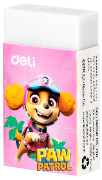 Ластик Deli Paw Patrol EH308 45х25х12мм ПВХ ассорти картонный дисплей (1шт)
