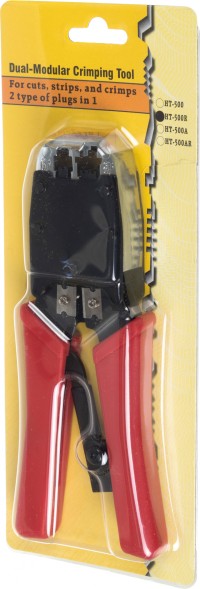 Инструмент обжимной ITK TM1-B11V для RJ-45/RJ-12/RJ-11 (упак:1шт) красный