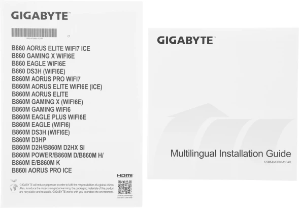Материнская плата Gigabyte B860 EAGLE WIFI6E Soc-1851 Intel B860 4xDDR5 ATX AC`97 8ch(7.1) 2.5Gg RAID+HDMI+DP