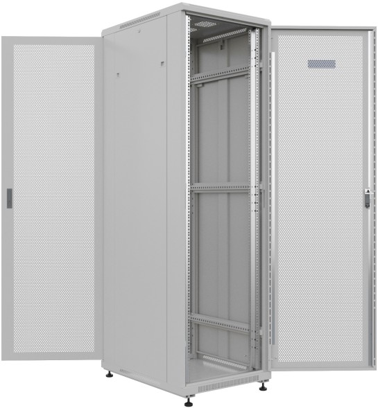 Шкаф серверный NTSS Премиум (NTSS-R42U6080PD/PD) напольный 42U 600x800мм пер.дв.перфор. задн.дв.перфор. 900кг серый 710мм 63кг 1987мм IP20 сталь