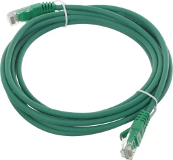 Патч-корд Suprlan 10-0159 UTP RJ-45 вил.-вилка RJ-45 кат.5E 3м зеленый LSZH 26AWG