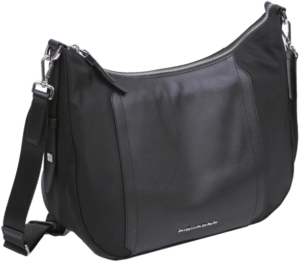 Сумка седло женская Piquadro Lyra BD6658W92T/N 10.9&amp;quot; черная ткань/натур.кожа