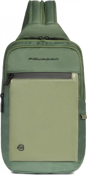 Рюкзак слинг мужской Piquadro Orion CA6625S136/VE хаки ткань/натур.кожа