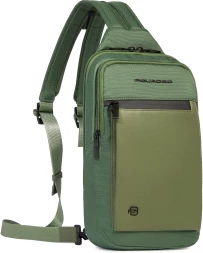 Рюкзак слинг мужской Piquadro Orion CA6625S136/VE хаки ткань/натур.кожа