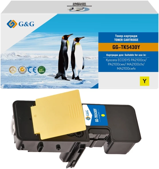 Картридж лазерный G&amp;amp;G GG-TK5430Y TK-5430Y желтый (1250стр.) для Kyocera Ecosys PA2100cx/PA2100cwx/MA2100cfx/MA2100cwfx