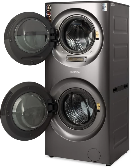 Стиральная машина Hyundai Proxima WMD9424 класс: A+++ загр.фронтальная макс.:15кг (с сушкой) темно-серебристый