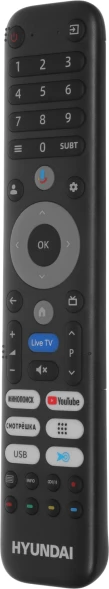 Телевизор LED Hyundai 55&amp;quot; H-LED55BU7011 Google TV Frameless Metal черный 4K Ultra HD 60Hz MEMC DVB-T DVB-T2 DVB-C DVB-S DVB-S2 USB WiFi Smart TV