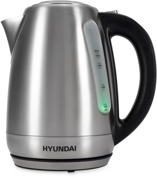 Чайник электрический Hyundai HYK-S8408 1.7л. 2200Вт серебристый матовый/черный корпус: металл