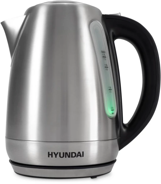 Чайник электрический Hyundai HYK-S8408 1.7л. 2200Вт серебристый матовый/черный корпус: металл