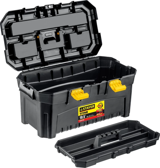 Ящик для инструментов Stayer Master 38016-19 32л 1отд. черный/желтый