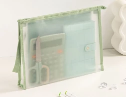 Папка на молнии ZIP Deli PP109BLUE A4 ЭВА прозрачный внутр. цвет молнии голубой 2 внутр. кармана