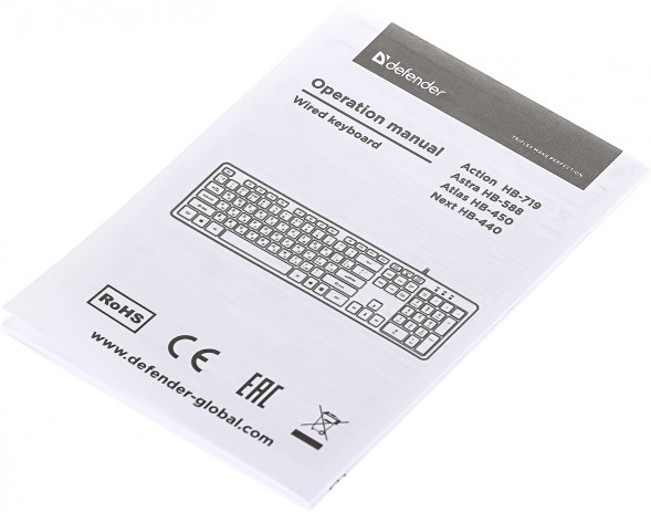 Клавиатура Defender Astra HB-588 черный USB (45588)