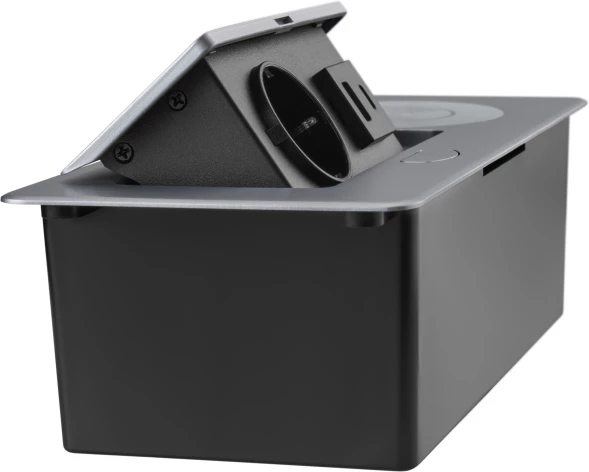 Розетка Cactus CS-SOCKET-USBA/C-WLESS для столешницы 26.5x11.8x6.5см серебристый