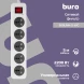 Сетевой фильтр Buro 500UNH-5-WG 5м (5 розеток) белый/серый (коробка)